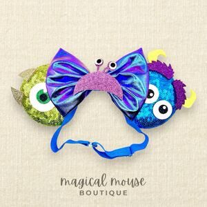 Monsters Inc Elastic Minnie Ears | Pixar-Inspired Adjustable Mouse Ears Headband